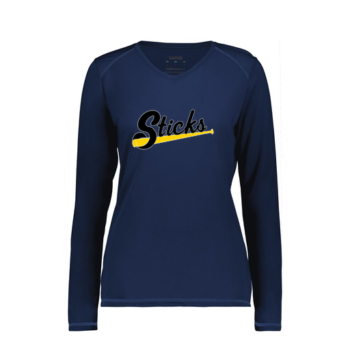 [6847.065.XS-LOGO3] Women's SoftTouch Long Sleeve (Female Adult XS, Navy, Logo 3)