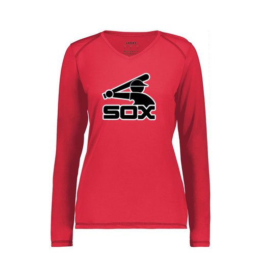 [6847.083.XS-LOGO1] Women's SoftTouch Long Sleeve (Female Adult XS, Red, Logo 1)