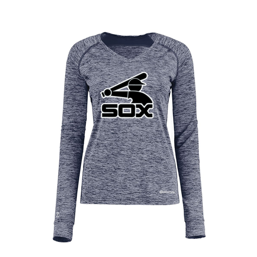 [222770.U22.XS-LOGO1] Ladies Electric Long Sleeve Shirt (Female Adult XS, Navy, Logo 1)