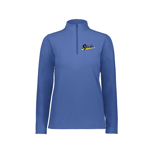 [6864.060.XS-LOGO3] Ladies MicroFleece 1/4 Zip Pullover (Female Adult XS, Royal, Logo 3)