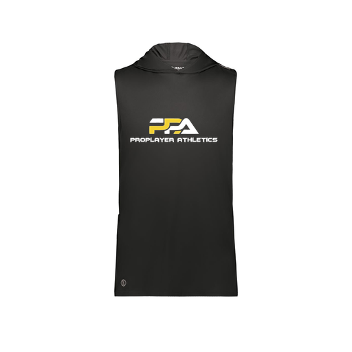 [222590.080.XS-LOGO2] Men's CoolDry Sleeveless Hoodie (Adult XS, Black, Logo 2)