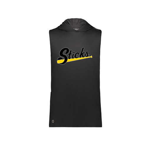 [222590.080.XS-LOGO3] Men's CoolDry Sleeveless Hoodie (Adult XS, Black, Logo 3)