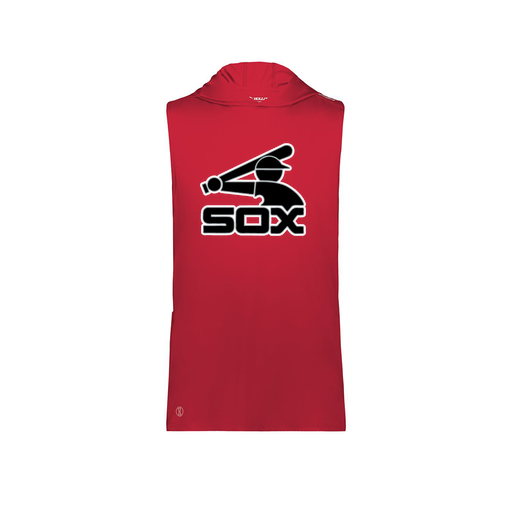 [222590.083.XS-LOGO1] Men's CoolDry Sleeveless Hoodie (Adult XS, Red, Logo 1)