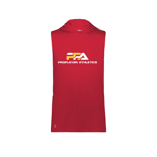 [222590.083.XS-LOGO2] Men's CoolDry Sleeveless Hoodie (Adult XS, Red, Logo 2)