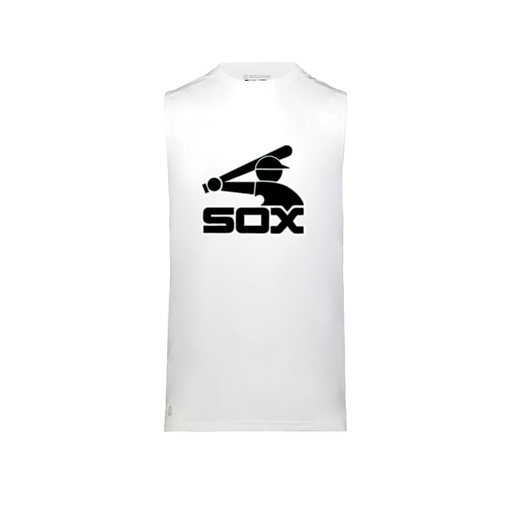 [222593.005.S-LOGO1] Men's CoolDry TankTop (Adult S, White, Logo 1)