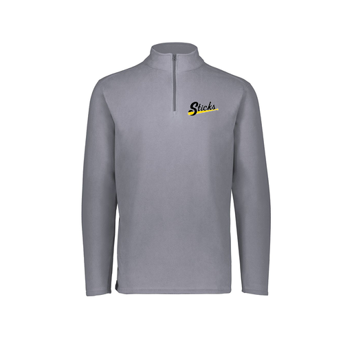 [6863.059.XS-LOGO3] Men's MicroFleece 1/4 Zip Pullover (Adult XS, Gray, Logo 3)