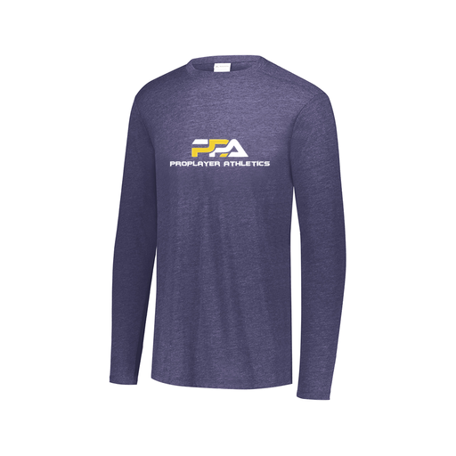 [FTLCUBNV-AXS-LOGO2] Decker Men's Tri-Blend T-Shirt - Long Sleeve (Adult XS, Navy, Logo 2)