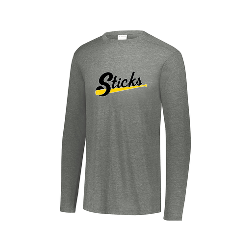 [FTLCUBGY-AXS-LOGO3] Decker Men's Tri-Blend T-Shirt - Long Sleeve (Adult XS, Gray, Logo 3)