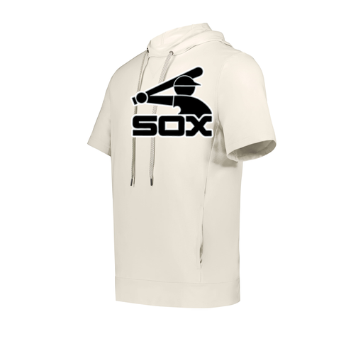 [222505.907.S-LOGO1] Men's Venturs Soft Knit Short Sleeve Hoodie (Adult S, White, Logo 1)