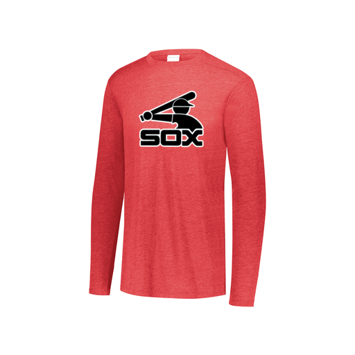 [FTLCUBRD-YS-LOGO1] Decker Youth Tri-Blend T-Shirt - Long Sleeve (Youth S, Red, Logo 1)