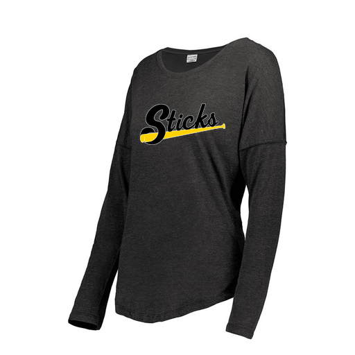 [FTLCUBBK-FAXS-LOGO3] Decker Women's Tri-Blend T-Shirt - Long Sleeve (Female Adult XS, Black, Logo 3)